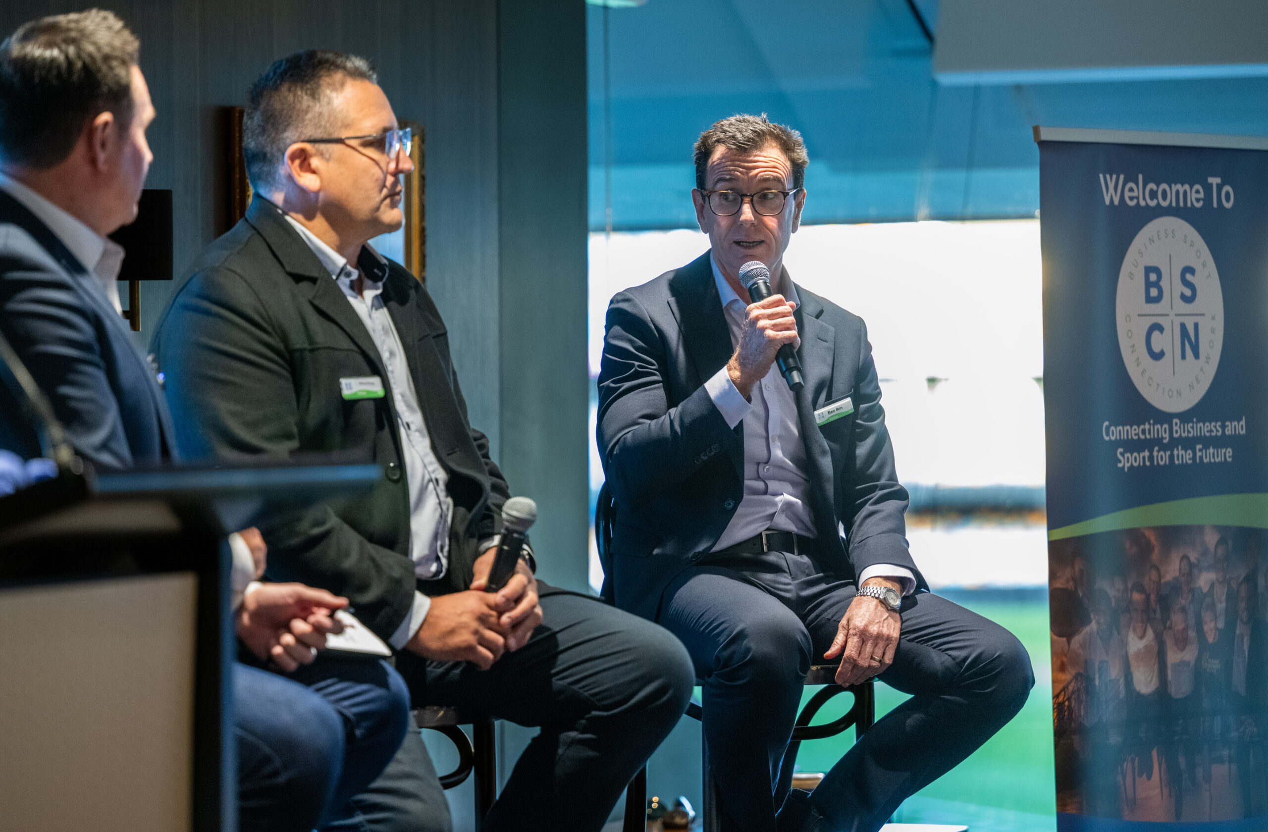 Business leaders speaking during a BSCN panel event